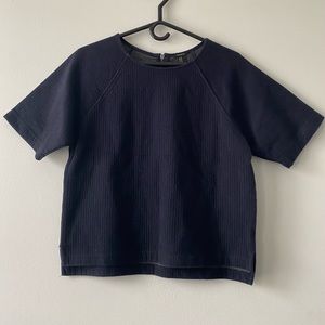 Forever 21 Navy Blue Zipper Back Top